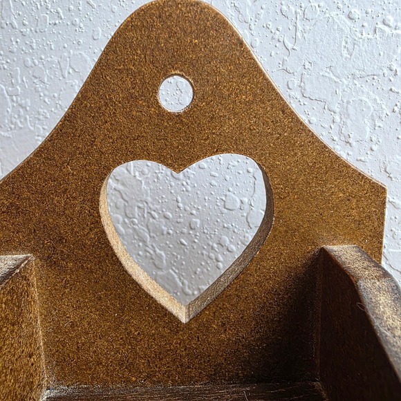 Vintage Wooden Heart Apothecary Organizer 6 Drawer Jewelry Box Cottage Decor - Picture 10 of 14
